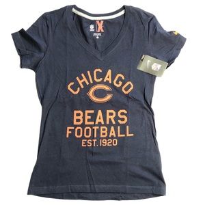Nike NFL Chicago Bears Tee Navy V-Neck NWT